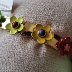 Red and Yellow Floral Bracelet with Matte Finish